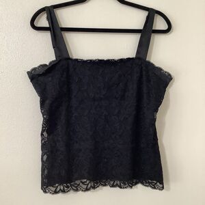 Vintage Y2K 2000s Witchy Whimsigoth Dark Feminine Fairy Romantic Lace Tank L